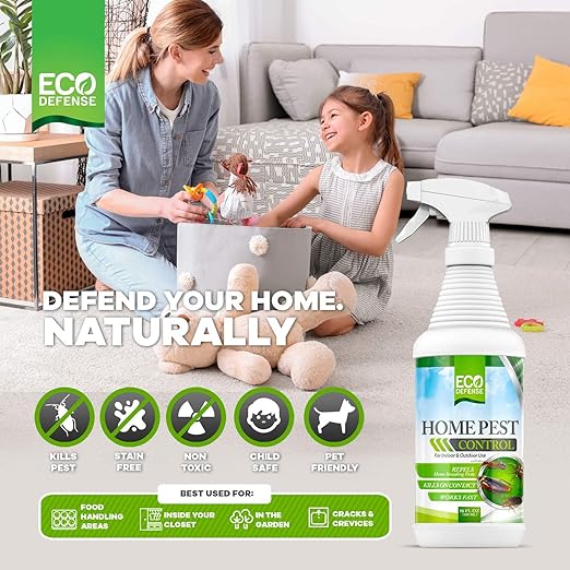 Eco Defense Biobased Pest Control Spray - Ant, Roach, Spider, Bug Killer and Repellent - Natural Indoor & Outdoor Bug Spray - Child & Pet Friendly