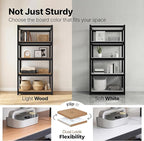 HOMEDANT House 36.2" W 5 Tier Heavy Duty Garage Shelving Adjustable Metal Rack Storage Shelves Standing Shelf Unit Organizers Pantry Closet Office Black 1Pack
