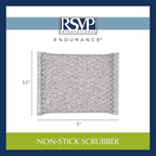 RSVP International Kitchen Cleaning Collection Gentle Scrubbing Sponge for Non-Stick Cookware, Porcelain & Glass, Dishwasher Safe, 5x3.5, Silver