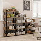 Furinno TURN-N-TUBE Display Shelf, 3-Tier Storage Shelves with Side Panels, Open Shelves Book Shelf with Rounded Corner Top Edges, for Organization and Storage, Living Room, Home Office, Flagstaff Oak