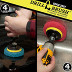 Cordless Drill Attachment - Scrub - Scour- Drill Pads - Hard Water Stain Remover - Soap Scum - Mold - Mildew - Mineral - Rust - Calcium - Limescale - Acid Rain - Pool Tile - Granite - Shower Doors