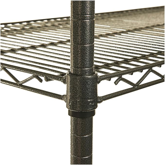 Alera Wire Shelving Starter Kit, Four-Shelf, 36w x 24d x 72h, Black Anthracite