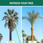 Manual Pole Saw for Tree Trimming, Extendable Tree Pruner (Green, 26ft)