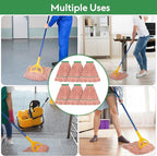 Matthew Cleaning Heavy Duty Mop Head Commercial Replacement for General and Floor Cleaning , Wet Industrial Blue Cotton Looped End String Head Refill (Pack of 6) Orange