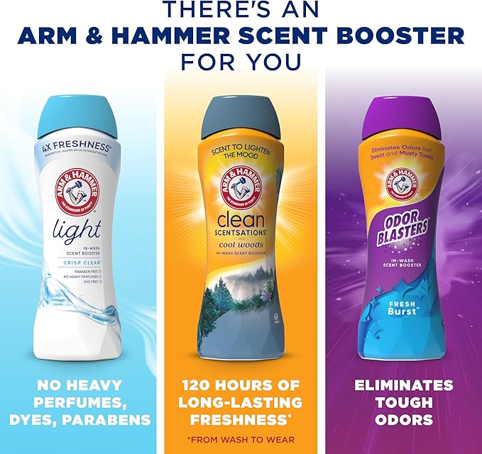 ARM & HAMMER Odor Blasters In-Wash Scent Booster, Laundry Scent Booster Fresh Escape scent, 24 Oz