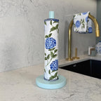 Reusable Paper Towels - 10 PACK - Roll of Washable Cotton Cloth Paper Towels - Paperless Reusable Napkins Cloth Washable - Absorbent + Long Lasting - Zero Waste Products - (Blue Hydrangea)