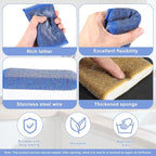 6Pcs Scrub Sponges Steel Wool Scrubber Kitchen Sponges Non Scratch Cleaning Sponge Reusable Microfiber Dish Scrubber Sponge for Cleaning Pots Pans Dishes Bathroom (3 Colors