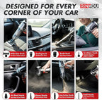 Car Vacuum Portable Cordless – Handheld Cleaner, Mini Car Vacuum, Small Portable Vehicle Cleaner with 8 Attachments, Blower, Spray Lubricant & Microfiber Towels for Truck & Interior Cleaning