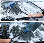 3-in-1 Professional Window Squeegee Kit with 2 Squeegee, 2 Microfiber Scrubber, 1 Razor Scraper, Thick Iron, 48.8" Window Squeegee with Extension Pole for Car, Glass, Mirror, Wall, Bathroom, Home, Van