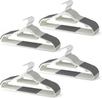40 Pack Heavy Duty Plastic Hangers, Non Slip Clothes Hangers with Rubber Pads and 360° Hook - Thin Space Saving Hanger, Closet Organizer for Shirt, Pants, Suit, Skirt,Coat - Gray