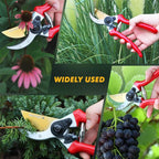 RESTMO 8.6" Professional Pruning Shears, Premium Titanium SKS5 Steel Blade, Forged Aluminum Handles for Durability & Long-Lasting Sharpness, Bypass Pruners for Gardening, Clippers & Scissor Tool