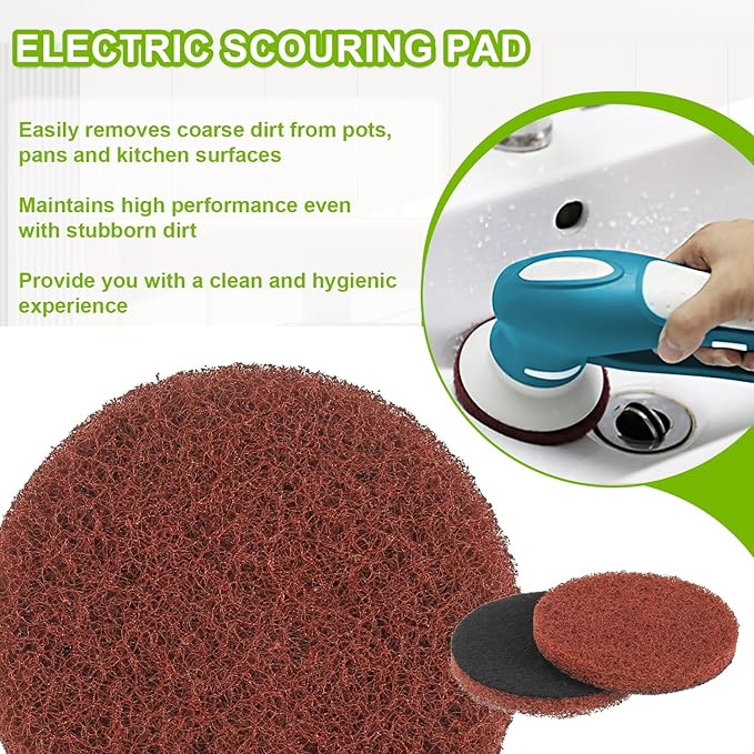 16pcs Heavy Duty Pads Electric Cleaning Brush Pad Set fit for Bosch Home/Garden 6033 Battery Cleaning Brush,Red