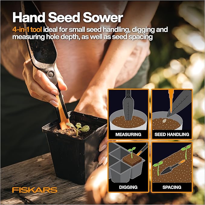 Fiskars 340110-1001 Seed Planting Trowel, Black