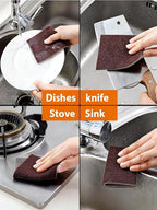 Carborundum Sponge Nano Emery Sponge Brush Eraser Scrub Kitchen Cleaning for Removing Rust Pots，Household Cleaning Tool (Dark brown-20pcs)