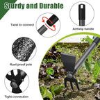 Hoe Garden Tool, 60 Inch Garden Hoe Adjustable Long Handle, 2 in 1 Garden Hoe for Weeding, Stainless Steel Weeder Tool for Yard Long Handle, Gardening Hoe for Planting, Lossening, Digging