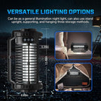 Portable Solar Powered Bug Zapper, 3 Mode (Sensor Auto/UV Light/LED) Mosquito Zapper with 4000mAh Battery, Portable Waterproof Rechargeable Fly Trap for Indoor Outdoor, Home, Patio (Black)