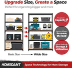 HOMEDANT 47.7" W 5 Tier Heavy Duty Garage Shelving Adjustable Metal Rack Storage Shelves Standing Shelf Unit Organizers Industrial Warehouse Basement Black 2Pack