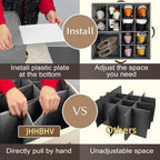 1 Pack Shoe Organizer for Closet, Adjustable Shoe Box Storage Containers, Large Foldable Shoe Bins with Clear Cover, Space Saving Shoes Holder with 4 Handles, Fits 8-16 Pairs, Beige