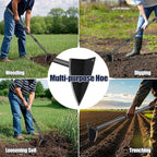 Professional Triangle Hoe with Detachable Shaft - Extra Wide 9.5" Sharpened Blade for Farm/Garden, 15"-71" Adjustable Stainless Steel Pole