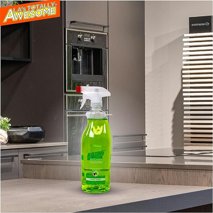 La's Totally Awesome Daily Kitchen Cleaner Spray, For Sink, Cooktop, Oven and more, Plant-Derived Formula, 32 Fl Oz (Pack of 3)