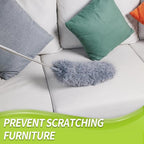 Duster with Extension Pole for Cleaning (2 Microfiber Heads Kit), 100" Long Feather Duster for High Ceilings with Washable Head, Cleaning Supplies for Housekeeping, Ceiling Fan, Furniture