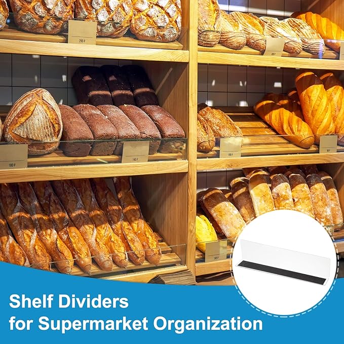 PATIKIL 4 Pack Shelf Dividers for Closet Organization, 9.9x1.2x2.4 Acrylic Magnetic Closets Separator Kitchen Cabinet Shelves Under Bed Blocker for Bedroom Kitchen Office, Clear