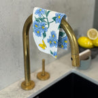 Reusable Paper Towels - 10 Pack - Roll of Washable Cotton Cloth Paper Towels - Paperless Reusable Napkins Cloth Washable - Absorbent + Long Lasting - Zero Waste Products - (Periwinkle)