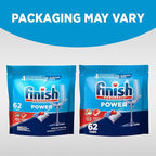 Finish Power Dishwasher Pods, No Pre-Rinse Dishwasher Detergent Soap For Deep Clean & Shine with Degreasing Power, 62 Count