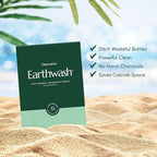 earthwash Laundry Sheets, Scent-Free (32 Loads), The Perfect Plastic Free Detergent Strips, Ideal for TravelHome Use. Biodegradable-Easy Dissolve, True Eco-Wash