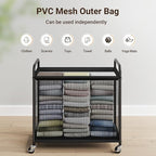 ELYKEN Laundry Hamper 3 Section, 120L Rolling Laundry Sorter with Removable Liner Bag, Laundry Basket with Wheels, Steel Frame with Metal Handle, Clothes Hamper Cart for Laundry Room & Bedroom