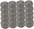 Superio Stainless Steel Scourers Steel Wool Scrubber Pad Used for Dishes, Pots, Pans, Grill, Stoves, and Ovens, Easy scouring for Tough Kitchen Cleaning Pack of 24