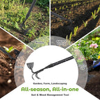 Lilyvane Garden Hoe, 2 in 1 Weeding Hoe and Cultivator Soil Tiller, 66" Long, Heavy Duty Hoe Garden Tool for Weeding, Loosening Soil, Cultivating, Gardening