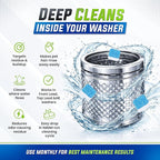 Washing Machine Cleaner Tablets 25 Pack – Rinses Away Pet Hair Trapped by Residue & Buildup, Compatible with Front Load, Top Load & HE Washers, Reaches Drum, Seal, Hoses & Pipes for Deep cleaning