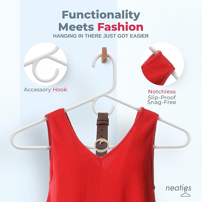 Neaties Heavy Duty Clothes Hangers 100+ Pack (324 Count) – Made in the USA – 8lb Capacity Plastic Hangers for Adult Clothing – Durable for Pants, Coats, Jackets, or Jeans – Gray