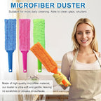 4 Pack 15 inch Reuseable Microfiber Feather Duster, Blind Duster, Gap Duster, Removable and Washable Head, Cleaning Tool for Window, Blind, Car, Wall, Dead Corner Gap, Furniture, Sofa, Screen