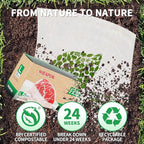 100% Compostable Gallon Freezer Bags Biodegradable Food Storage Bag for Vegetables, Fruits or Meats - 25 Count