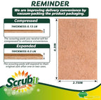 SCRUBIT 50 Pack Natural Scouring Pads - Heavy Duty Scrubbing Pads for Dishes - Non-Scratch - Reusable - Natural, Eco-Friendly, Biodegradable Sisal Brown Sponges for Dishes, Compostable