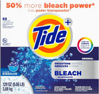 Tide Powder Laundry Detergent with Bleach, Original Scent, 89 Loads, 129 oz