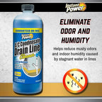 Instant Power A/C Condensate Drain Line Cleaner - AC & HVAC Unclogger for Air Conditioner Drain Lines, Prevents Odors & Water Damage, Safe for Pipes & Septic Systems - 32 oz (Pack of 1)