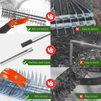 Thatch Rake,15" Lawn Dethatcher Rakes,Dead Grass Remover,Manual Dethatching Rake with Adjustable Length Handle,Scarifier Rake,Thatching Rakes for Lawns Grass Loosening Soil