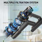 Cordless Vacuum Cleaner, 450W 48KPA 60Mins Vacuum Cleaners for Home,Anti-tangle Wireless Vacumm,Rechargeable Vacuum With Green Light,Powerful Stick Vacuum for Carpet/Hardwood Floors,Pet Hair,Black