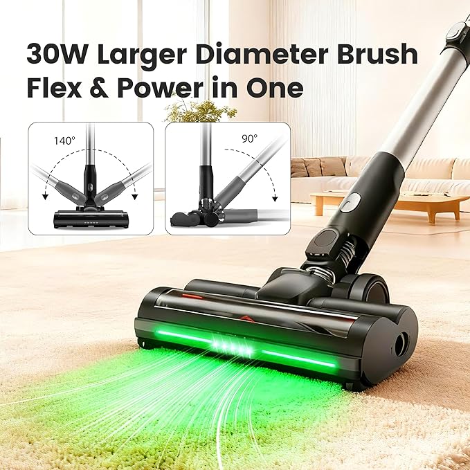SogesPower Cordless Vacuum Cleaner, Auto-Empty & Self-Charging Vacuum Cleaners for Home, 45Mins Stick Vacuum with LED Display, Anti-Tangle Lightweight Wireless Vacuum for Pet Hair Carpet Floor