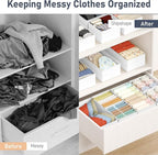 DIMJ Drawer Organizer Clothes Storage - 16 Pack Baby Dresser Organizer for Nursery, Foldable Drawer Dividers for Bedroom Closet Organization, Fabric Storage Bins for Socks, Underwears, Bras