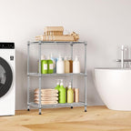IZEUK 3 Tier Shelf, Heavy Duty Steel Wire Shelving Unit for Home, Kitchen, Laundry Room Organization, Office Storage Rack (17.7" W x 11.8" D x 26.3" H, 450LBS, Chrome)