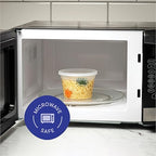 Stack Man [48 Sets - 16 oz. Plastic Deli Disposable Food Storage Containers with Airtight Lids