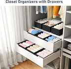 DIMJ Drawer Organizer Clothes - Underwear Organizer Small Sock Organizer Closet Organizers and Storage Box Dresser Drawer Dividers for Baby Clothes,Bra,Socks, Belt, Tie, Set of 12, Black