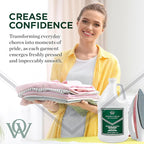 Oxford & Wells Premium Wrinkle Releaser Spray Starch - Ironing Spray, Fragrance-Free, Non-Aerosol Fabric Care - Non-Flaking, Non-Streaking, Gentle on Fabrics - Wrinkle Spray for Clothes - 128 Ounce