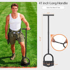 Edger Lawn Tool, 41-inch Long Handle Manual Lawn Edgers with T-Grip, Sharp V Shaped Half Moon Hand Lawn Edging Tool for Effortless Landscaping Sidewalk Yard Garden Flower Bed Border Cable Burying