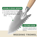 SUMIO 11.6" Weeding Trowel with Serrated Edge, Alloy Steel Digging Trowel Garden Shovel for Digging, Planting, and Loosening Soil