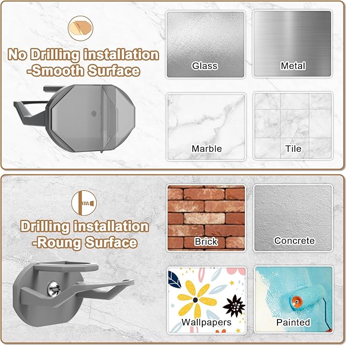 Niunuerga 48 Pack Adhesive Hat Hooks for Wall, Super Strong Hat Rack for Baseball Caps, Minimalist Hat Organizer Display for Home Decor, Hat Hangers Holder for Wall, Door, Closet, No Drilling (Gray)